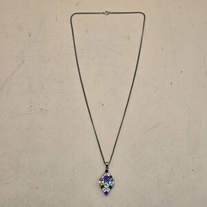 Vintage PAJ 925 Sterling Silver Gemstone Pendant On 1/20 12kt Gold Necklace